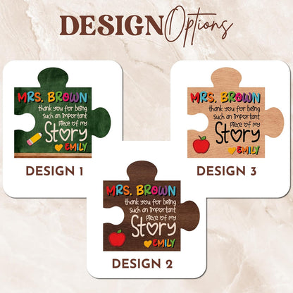 Personalized Teacher Magnet Gift – Custom Puzzle Piece Fridge Magnet with Name – Teacher Appreciation, End of Year Thank You Gift from Student, Back to School or Teacher’s Day Present