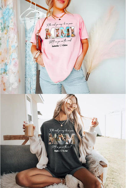 Custom Mom T-Shirt with Family Photos for Mother's Day, Birthdays, or Any Occasion - Personalized Apparel for Moms - Comfortable, and Unique - Upload Your Photo Black