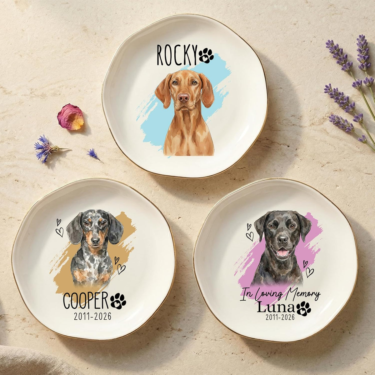 Personalized Ring Dish with Name, Custom Jewelry Tray Gift for Women, Bridesmaids, Mom, Grandma, or Best Friends
