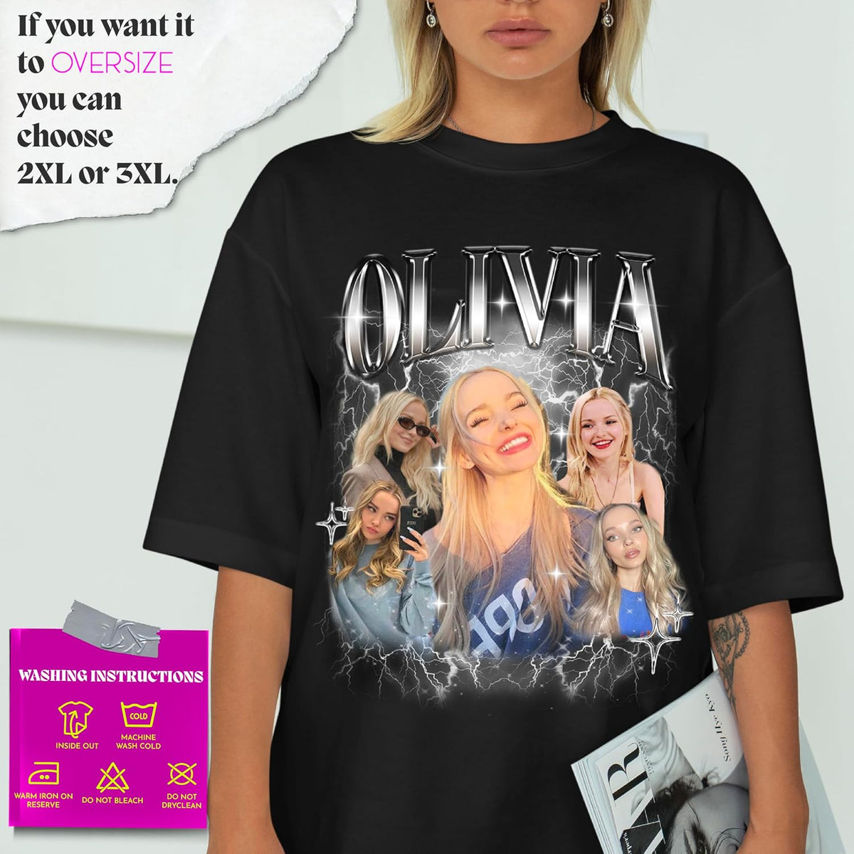 Generic Personalized Bootleg Rap Shirts for Girlfriend & Boyfriend, Custom Tee with Vintage Face Photo, Gift Idea for Birthday and Valentines Day Black, Small-XX-Large