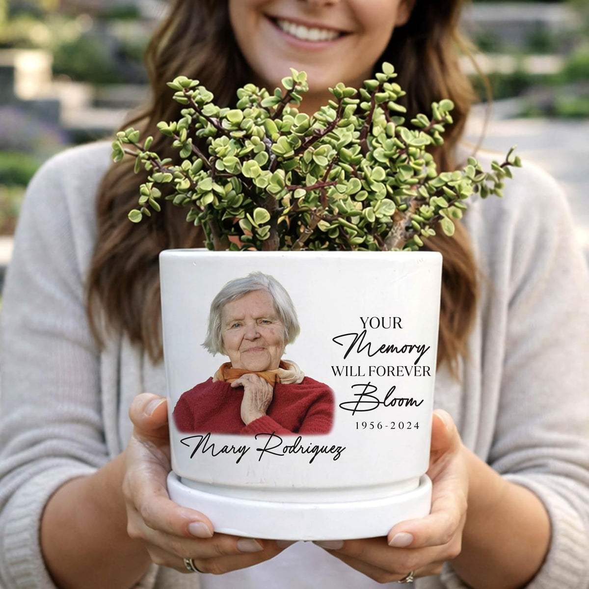 Zexpa Apparel Personalized Flower Pot for Grandma, Mom or Nana, Custom Birth Month Flower Planter with Names, Unique, Mother’s Day, Birthday or Holiday Present, Ceramic Pot