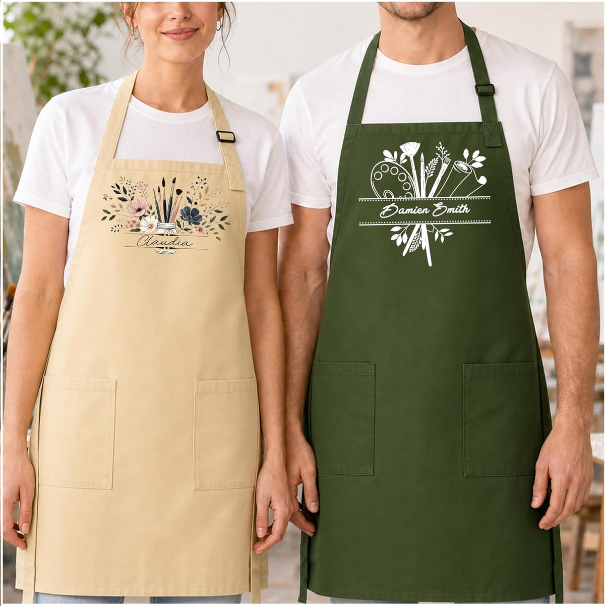 Zexpa Apparel Personalized Bakery Apron for Women with Custom Name and Logo Design, Adjustable Baking Apron
