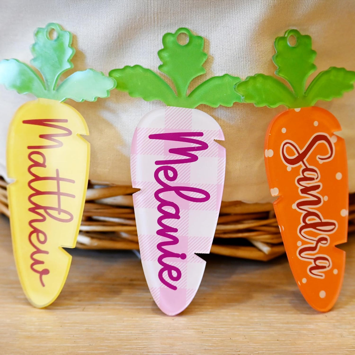 Personalized Easter Basket Name Tag, Custom Acrylic Carrot Gift