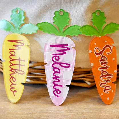 Personalized Easter Basket Name Tag, Custom Acrylic Carrot Gift