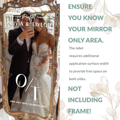 Personalized DIY Wedding Mirror Welcome Sign Decal - Custom Vinyl Sticker with Bride & Groom Names - Elegant Lettering for Bridal Shower, Reception Wall Decor, Event Signage