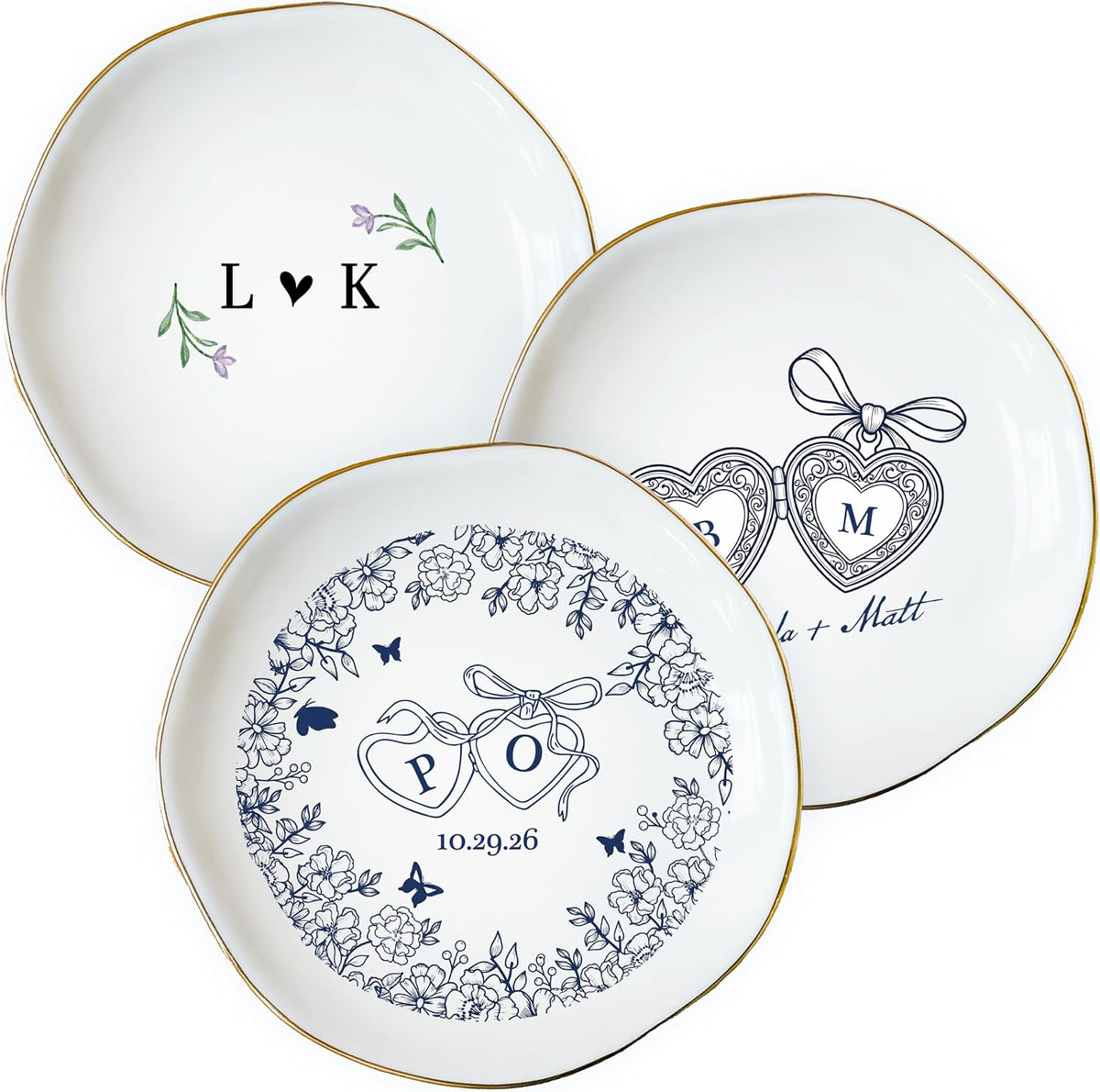 Personalized Ring Dish with Name, Custom Jewelry Tray Gift for Women, Bridesmaids, Mom, Grandma, or Best Friends