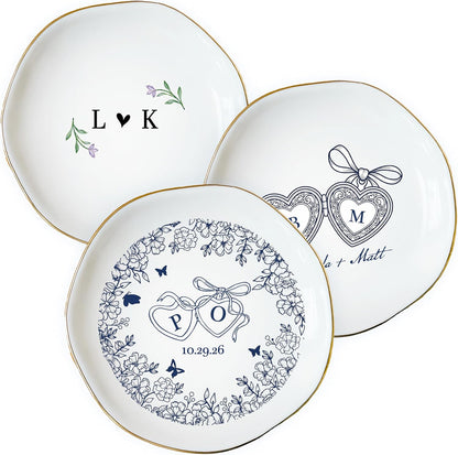 Personalized Ring Dish with Name, Custom Jewelry Tray Gift for Women, Bridesmaids, Mom, Grandma, or Best Friends