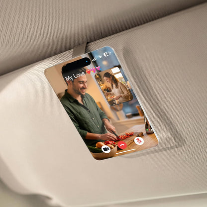 Personalized Car Visor Photo Clip – Custom Acrylic Picture Holder with Text, Gift for Dad, Mom, Husband, Wife, or Girlfriend