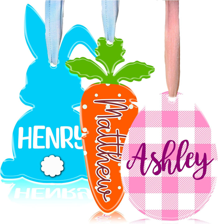 Personalized Easter Basket Name Tag, Custom Acrylic Carrot Gift