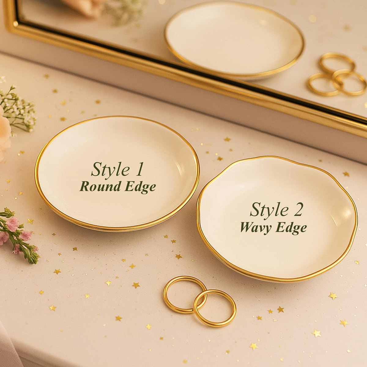 Zexpa Apparel Personalized Ring Dish Jewelry Tray Custom Name Trinket Dish for Women Engagement Bride Wedding Gift Ring Holder Dish Jewelry Organizer Gift for Wife Girlfriend Sister