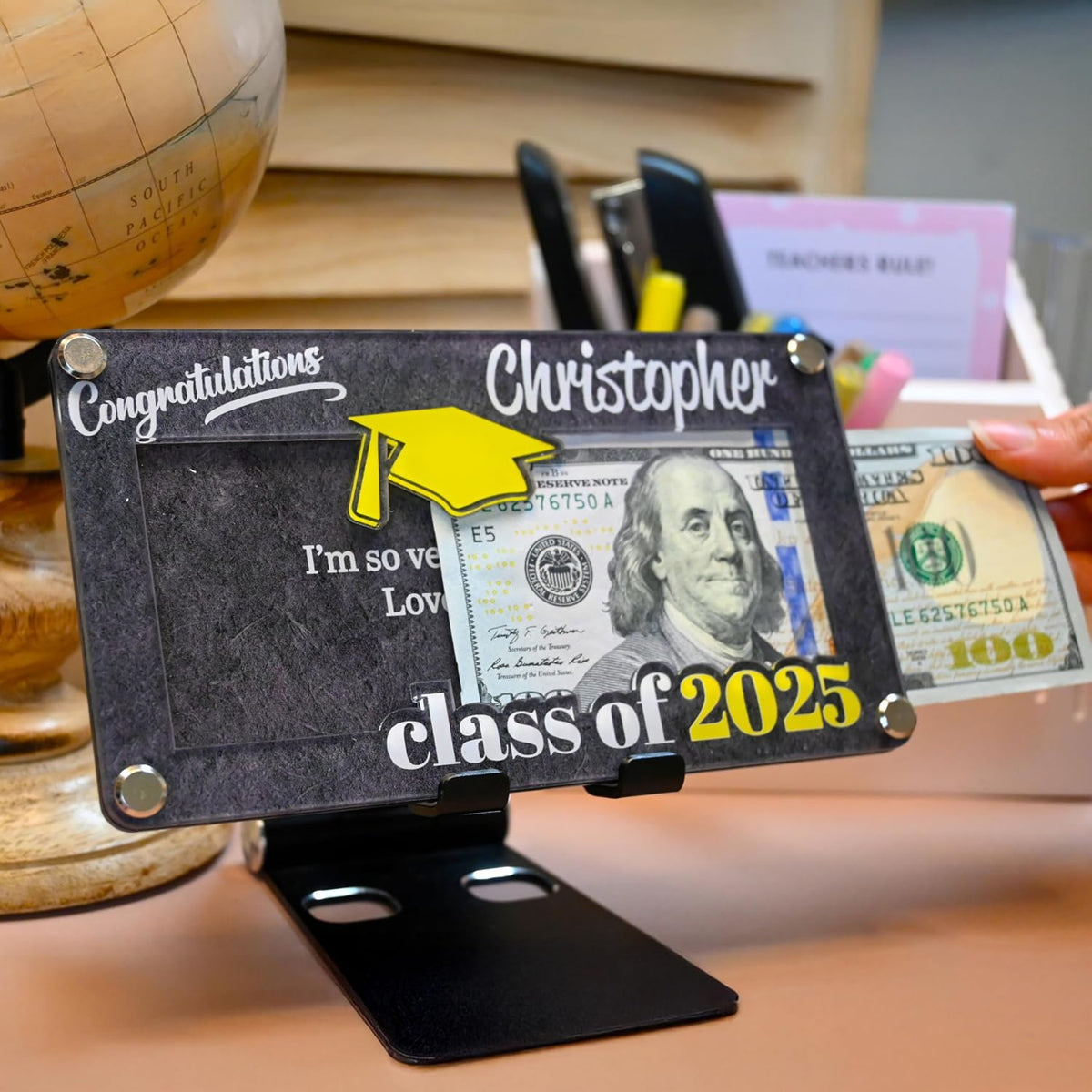 Personalized Graduation Money Holder, Custom Class of 2026 Cash Card Gift