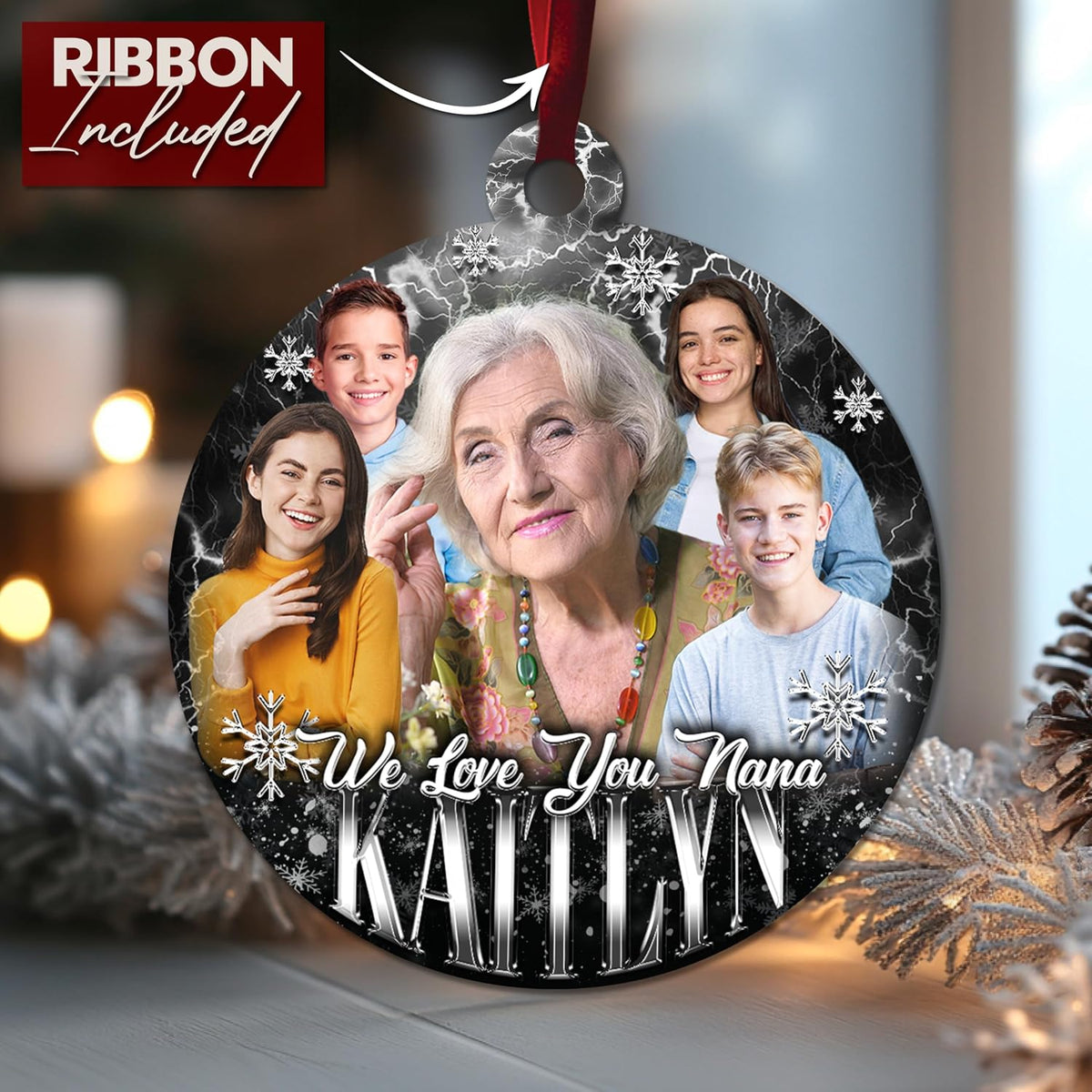 Personalized Christmas Ornaments with Photo - Custom 2025 Ceramic Xmas Tree Decor with Picture & Text - Unique for Kids, Mom, Dad & Friends Merry