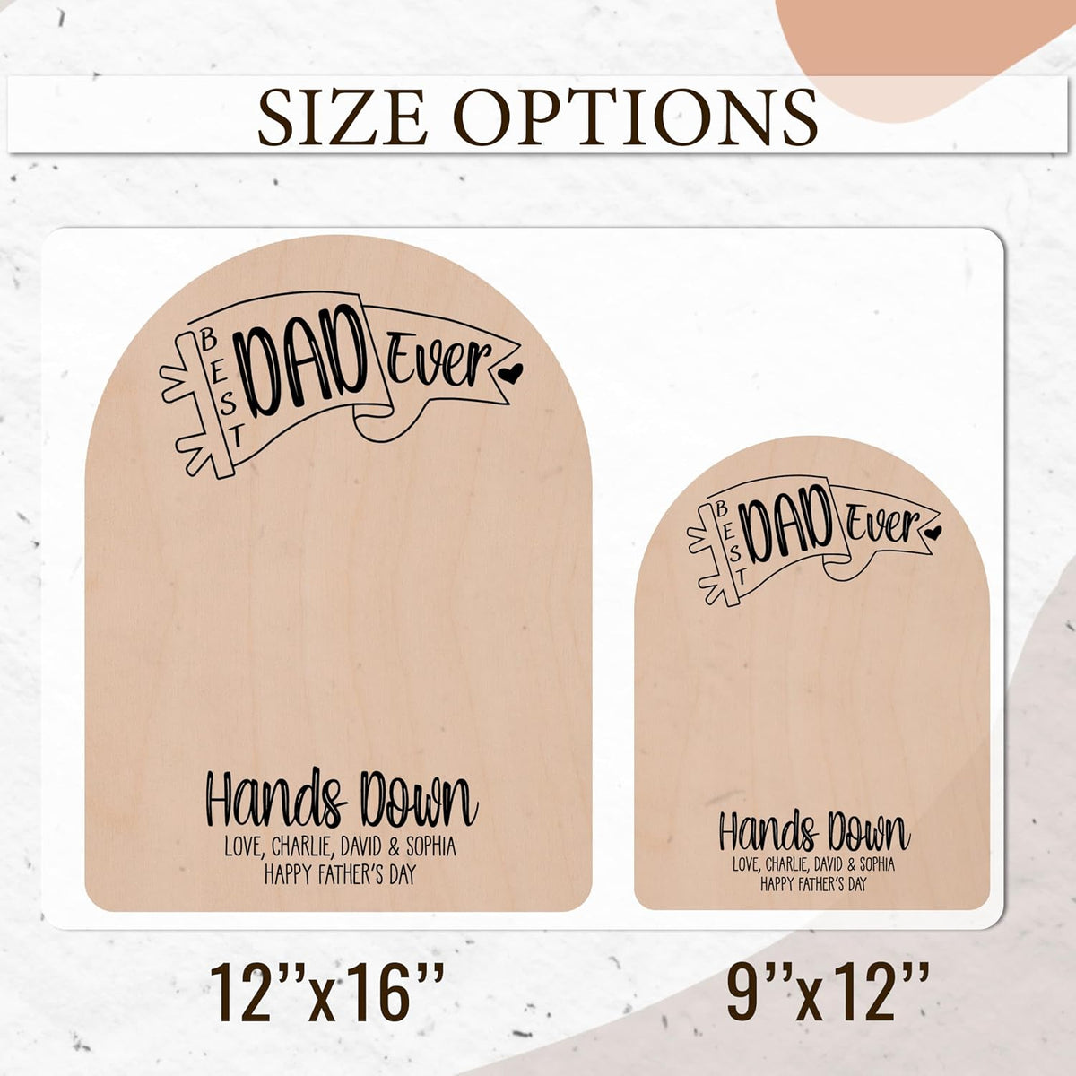 Personalized Handprint Father’s Day Trophy Sign, DIY Kids Handprint Plaque Gift for Dad Grandpa Papa