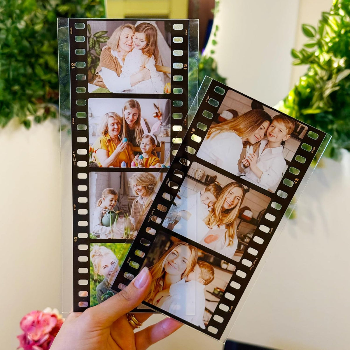 Zexpa Apparel Custom Photo Film Strip Acrylic Plaque - Personalized Picture Display Camera Roll Sign for Mother, Couples - Unique Keepsake Gift for Mothers Day, Christmas, Valentines Day, Birthday