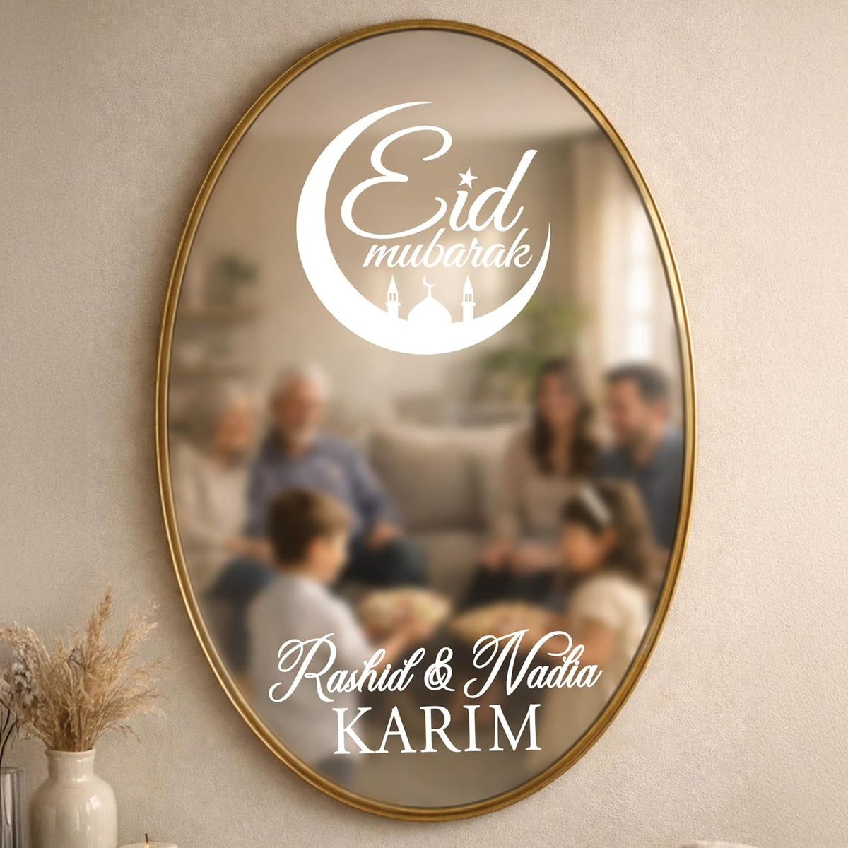 Personalized Welcome to Our Wedding Mirror Sign Decal DIY - Customized Bride and Groom Names - Lettering Elegant Happily Ever After Party Vinyl Sticker Wall Reception Decor