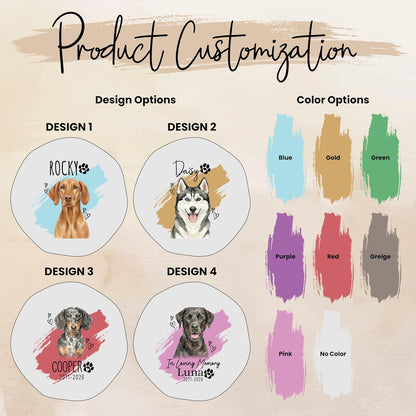 Personalized Pet Ring Dish Ceramic Jewelry Tray Trinket Dish, Custom Dog or Cat Watercolor Portrait with Name, Paw Print Hearts Design, Memorial Option, Valentine’s Day Gift for Dog Mom Cat Dad