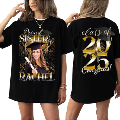 Personalized Graduation Family Shirt, Custom Proud Mom Dad Graduate Tee