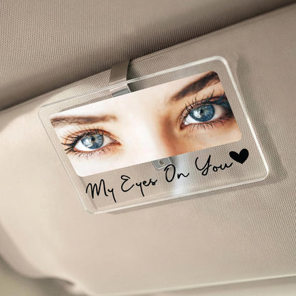 Personalized Car Visor Photo Clip – Custom Acrylic Picture Holder with Text, Gift for Dad, Mom, Husband, Wife, or Girlfriend