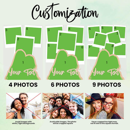 Personalized Besties or Sisters Acrylic Photo Collage Gift with Custom Text & 4–9 Photos – Custom LED or Wood Base Display for Birthday, Friendship, Christmas, Galentine’s Day, Room Decor