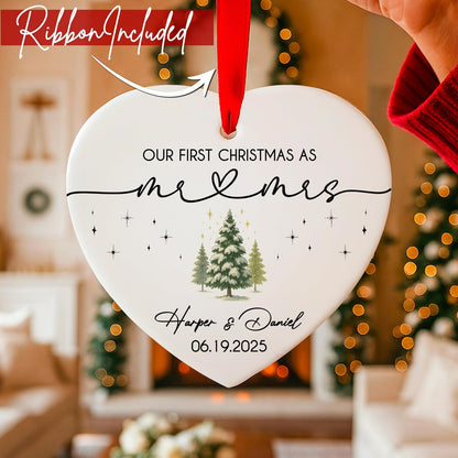 Personalized Our First Christmas as a Couple Ornament, Custom Newlywed Gift