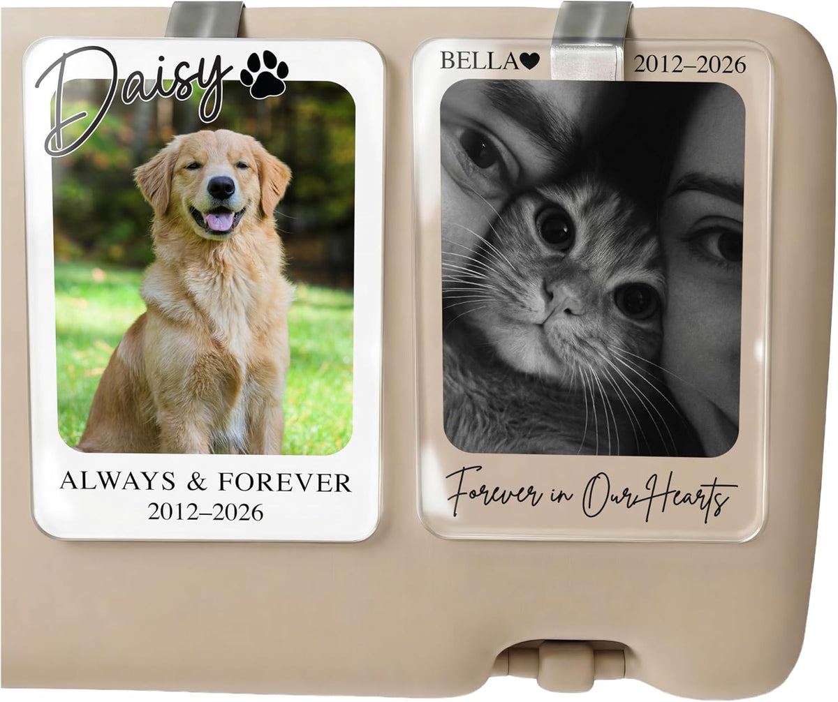 Personalized Car Visor Photo Clip – Custom Acrylic Picture Holder with Text, Gift for Dad, Mom, Husband, Wife, or Girlfriend