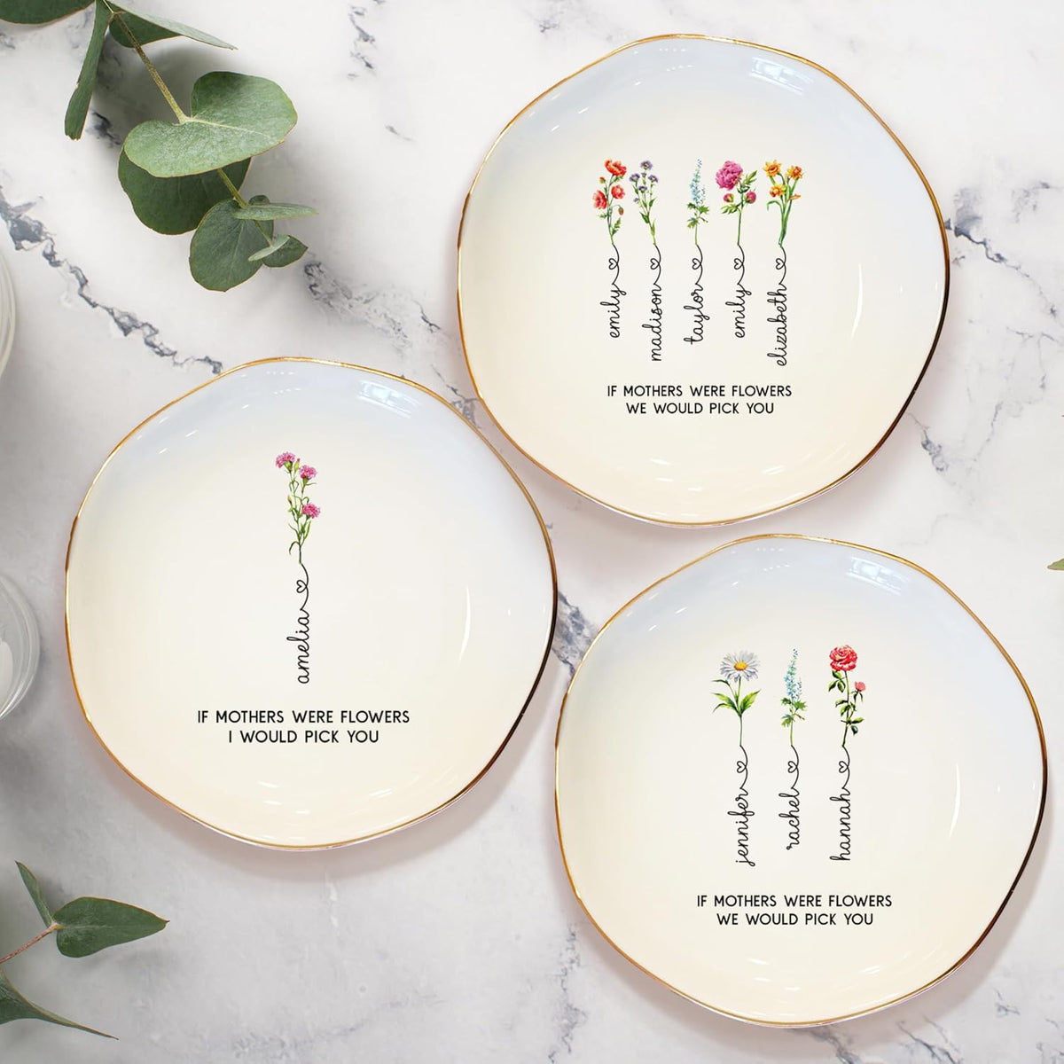Zexpa Apparel Personalized Ring Dish Jewelry Tray Custom Name Trinket Dish for Women Engagement Bride Wedding Gift Ring Holder Dish Jewelry Organizer Gift for Wife Girlfriend Sister
