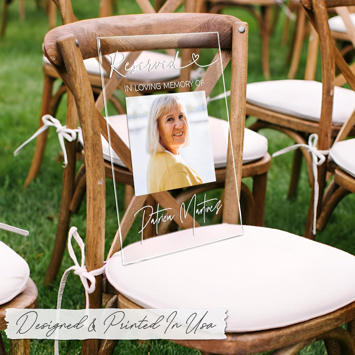 Personalized Photo Memorial Reserved Sign, Custom In Loving Memory Wedding