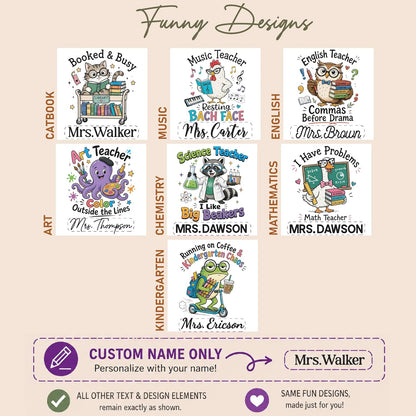 Personalized Magnetic Bookmark with Name, Custom Teacher Appreciation Gift