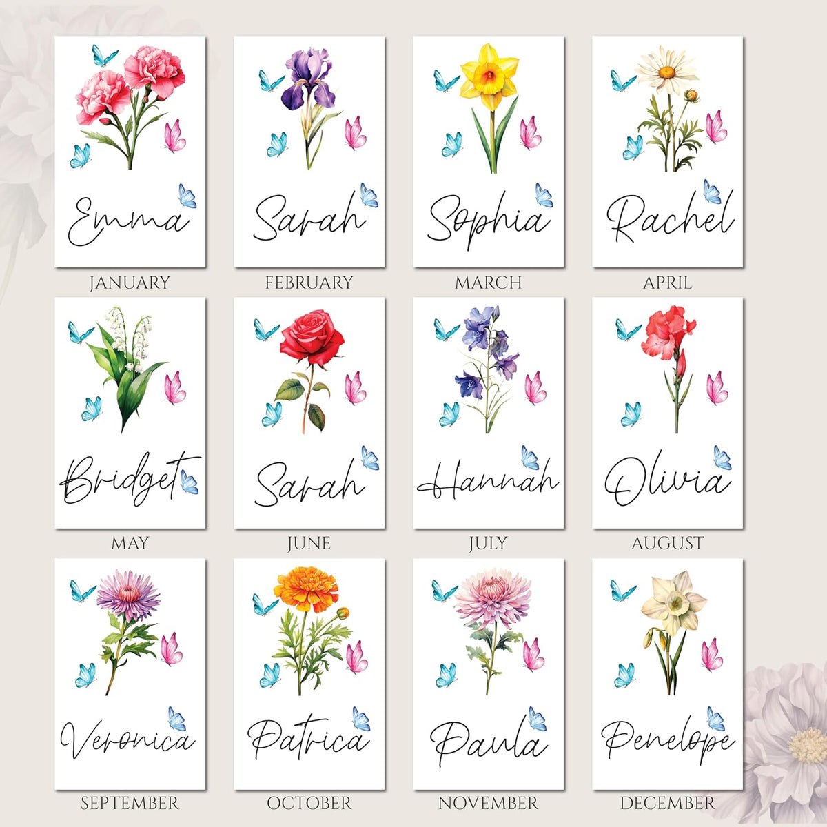 Personalized Birth Month Flower Pocket Mirror with Name - Custom Foldable Compact Travel Mirror for Women Girls – Birthday Gift for Bridesmaids, Best Friends, Mom, Daughter – 5 Colors