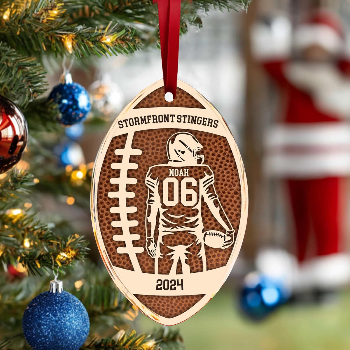 Personalized Sports Christmas Ornament with Name, Custom Holiday Keepsake