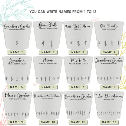 Zexpa Apparel Personalized Flower Pot for Grandma, Mom or Nana, Custom Birth Month Flower Planter with Names, Unique, Mother’s Day, Birthday or Holiday Present, Ceramic Pot