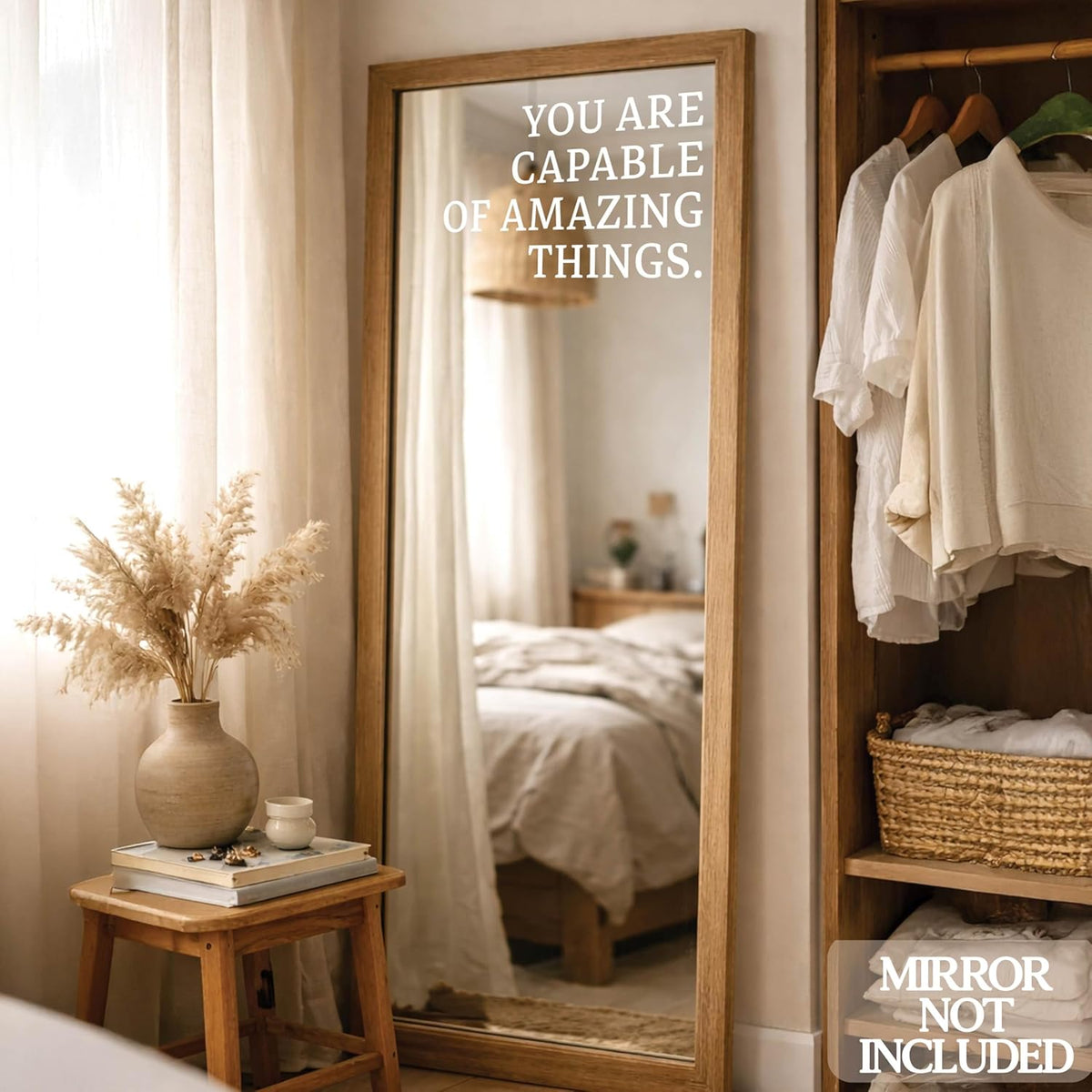 Personalized Welcome to Our Wedding Mirror Sign Decal DIY - Customized Bride and Groom Names - Lettering Elegant Happily Ever After Party Vinyl Sticker Wall Reception Decor