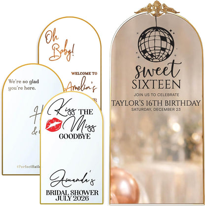 Personalized DIY Wedding Mirror Welcome Sign Decal - Custom Vinyl Sticker with Bride & Groom Names - Elegant Lettering for Bridal Shower, Reception Wall Decor, Event Signage