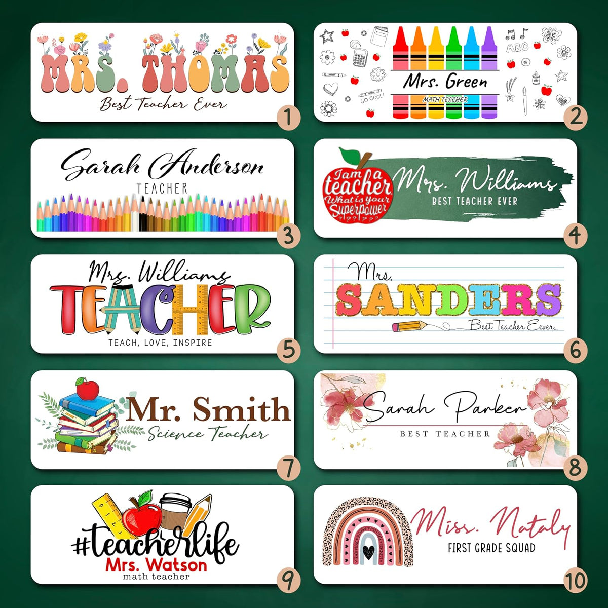 Personalized Teacher Nameplate with Name, Custom Acrylic Desk Decor Gift
