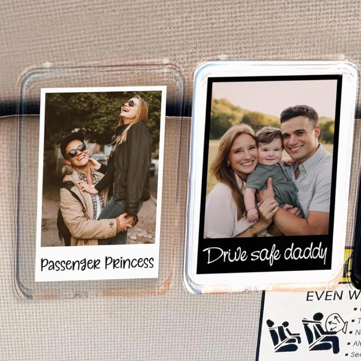 Personalized Cowboy Horseshoe Car Visor Clip – Custom Photo & Message Gift for Dad – Drive Safe Daddy – Cute Father’s Day Car Accessory from Kids – Best Dad Ever