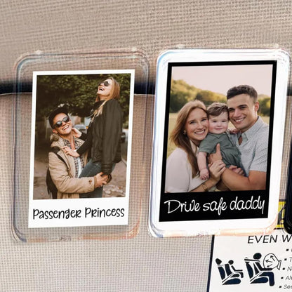 Personalized Cowboy Horseshoe Car Visor Clip – Custom Photo & Message Gift for Dad – Drive Safe Daddy – Cute Father’s Day Car Accessory from Kids – Best Dad Ever