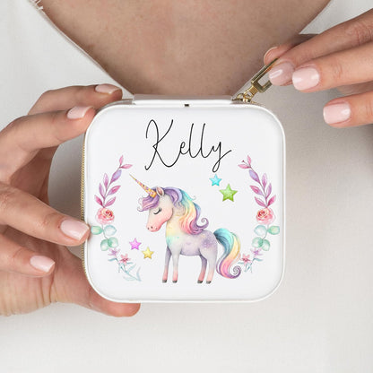 Personalized Travel Jewelry Case for Girls, Custom Mini Jewelry Box Gift