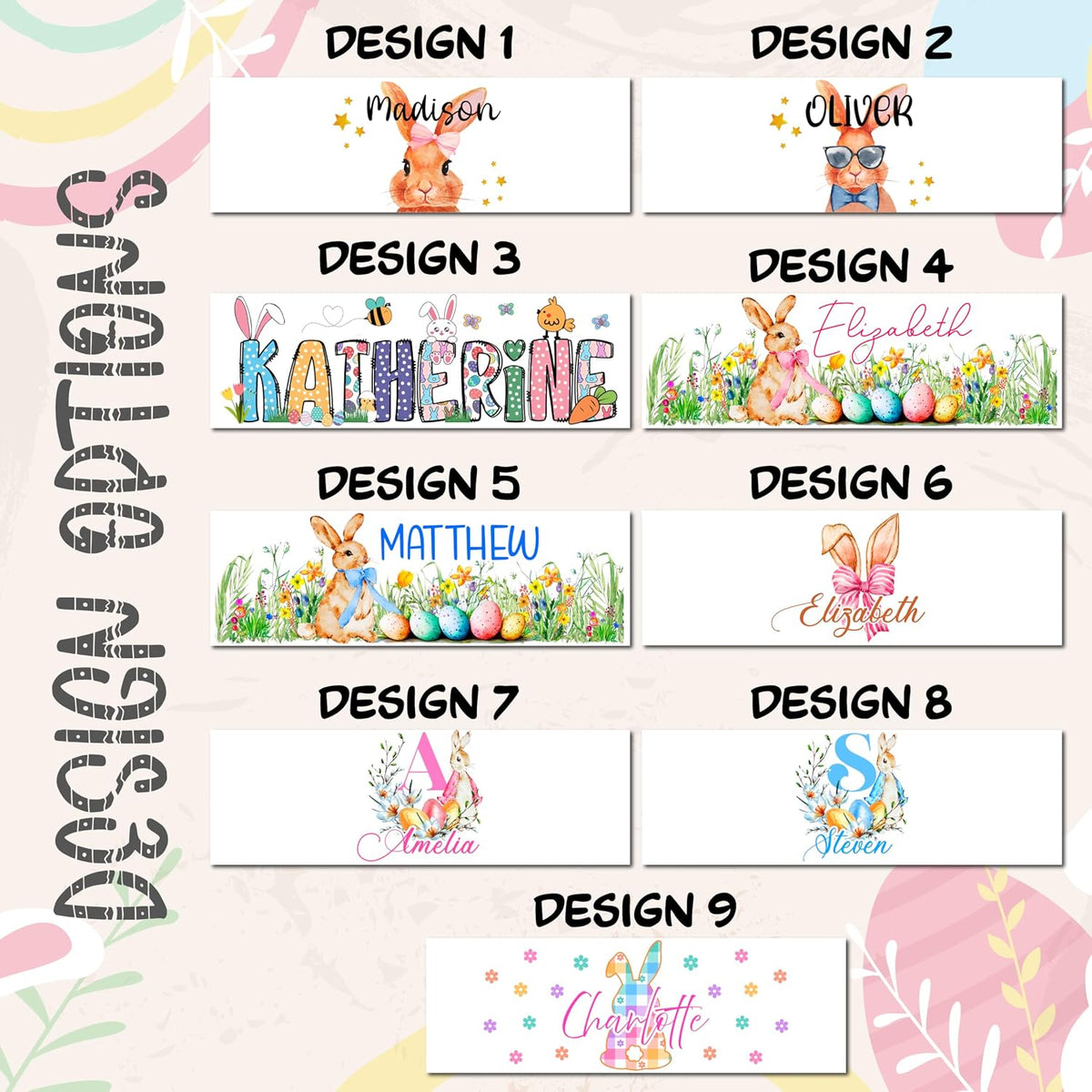 Personalized Easter Basket Liner with Name, Custom Bunny Egg Hunt Cover