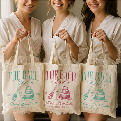 Zexpa Apparel Personalized Bridesmaid Bachelorette Tote Bags – Custom Canvas Wedding Party Gifts for Bride Tribe – Reusable Bridal Shower Favors for Beach, Shopping, Engagement, Girls Weekend, Travel