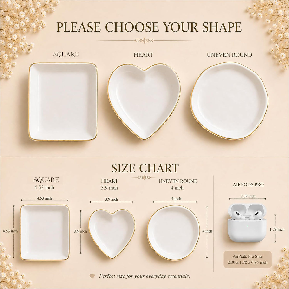 Personalized Ring Dish with Name, Custom Jewelry Tray Gift for Women, Bridesmaids, Mom, Grandma, or Best Friends