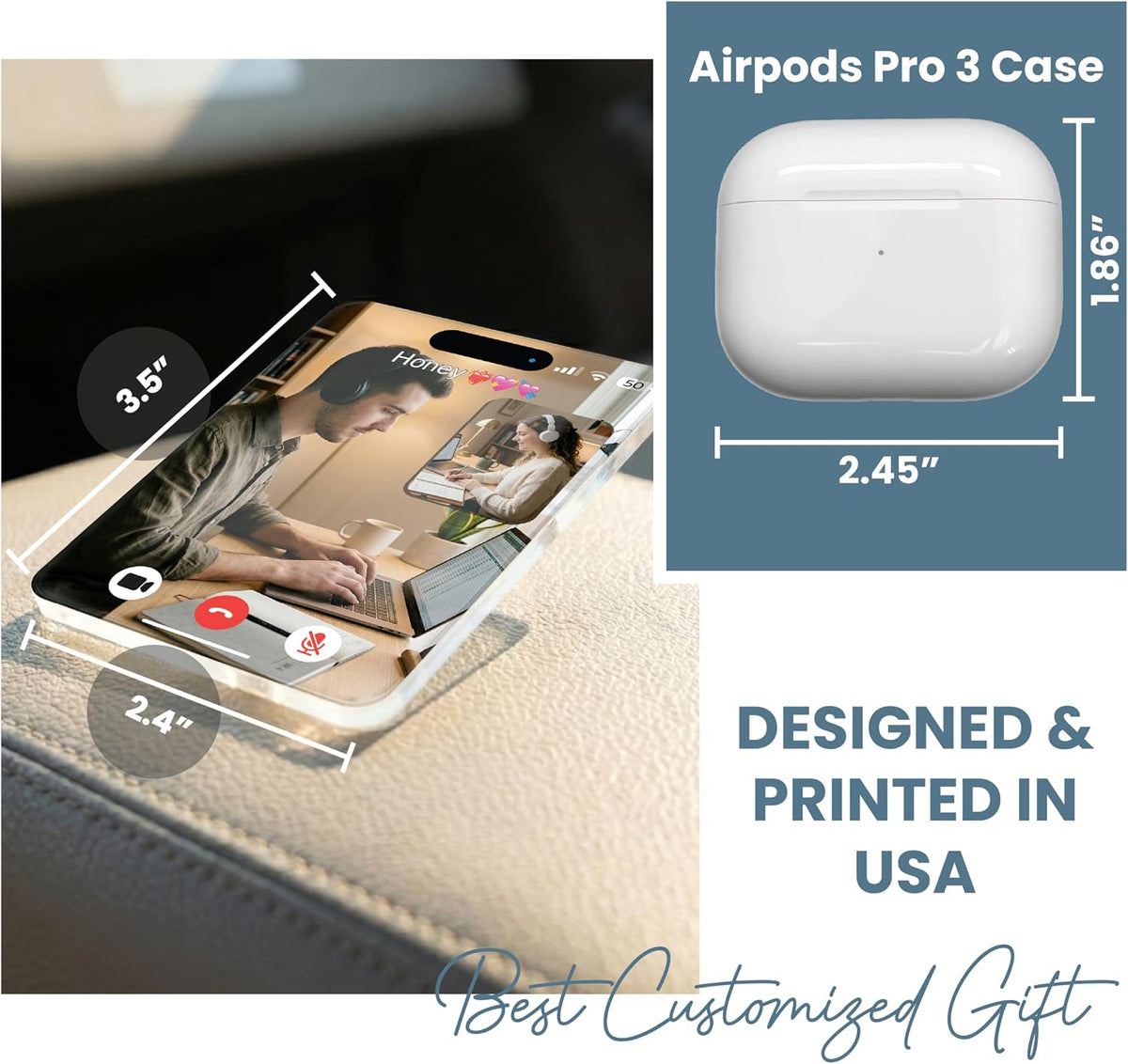Personalized Car Visor Photo Clip – Custom Acrylic Picture Holder with Text, Gift for Dad, Mom, Husband, Wife, or Girlfriend