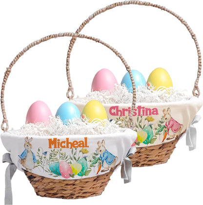 Personalized Easter Basket Liner with Custom Name – Easter Basket Essentials for Holiday, Egg Hunt & Gift Baskets – Customizable Cover Only, Basket Not Included – Unique Gift for Girls, Boys and Kids