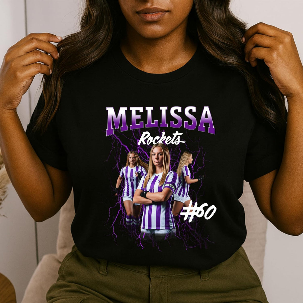 Personalized Sports Jersey T-Shirt with Name and Number, Custom Team Gift