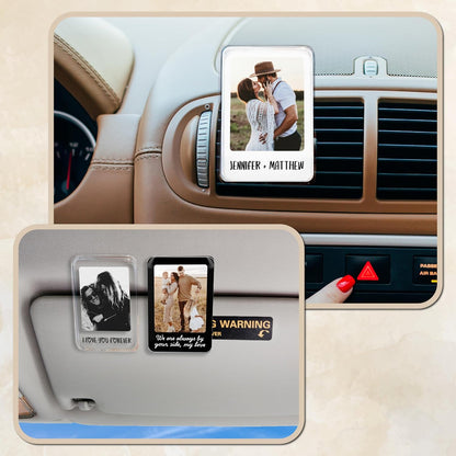 Personalized Car Visor Photo Clip – Custom Acrylic Picture Holder with Text, Gift for Dad, Mom, Husband, Wife, or Girlfriend