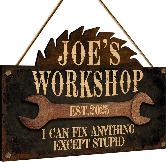 Personalized Garage Wood Sign for Dad or Grandpa – Custom Rustic Workshop Wall Decor with Name – Funny Gift for Father’s Day, Birthday, Christmas from Kids or Grandkids – Papa’s Garage Sign