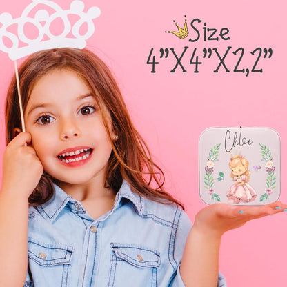 Personalized Travel Jewelry Case for Girls, Custom Mini Jewelry Box Gift
