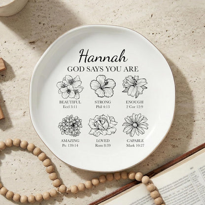Personalized Ring Dish with Name, Custom Jewelry Tray Gift for Women, Bridesmaids, Mom, Grandma, or Best Friends