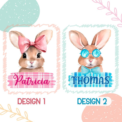Personalized Easter Baby Bodysuit with Name, Custom Bunny Newborn Outfit