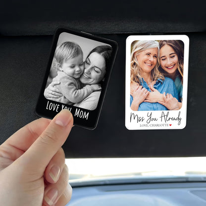 Personalized Car Visor Photo Clip – Custom Acrylic Picture Holder with Text, Gift for Dad, Mom, Husband, Wife, or Girlfriend
