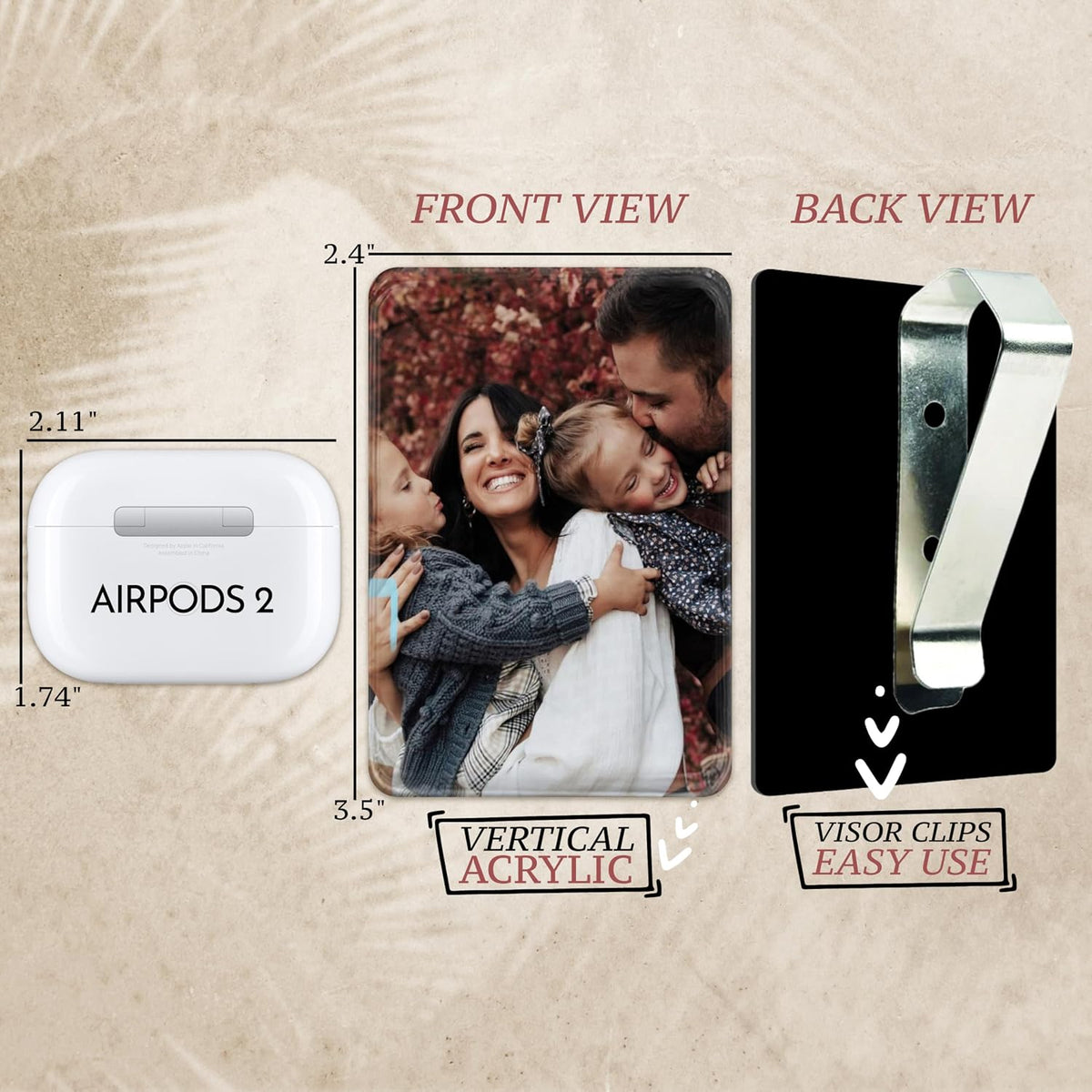 Zexpa Apparel Personalized Car Visor Photo Clip with Text, Drive Safe Gift for Dad and Mom